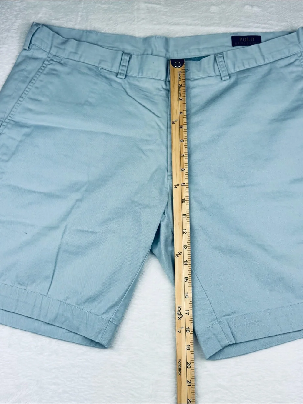 Polo Ralph Lauren Classic Fit 9” flat front shorts. Powder blue. Men’s size 40.